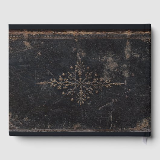 Fleur-de-lis Antiek Leder Gastenboek (Achterkant)