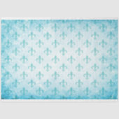 Fleur De Lis Aqua Decoupage papier (Voorkant)