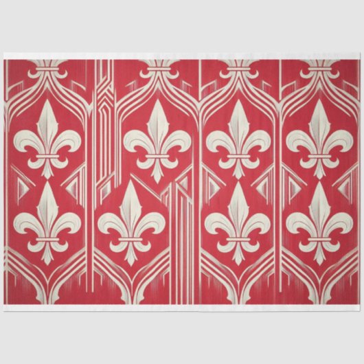 Fleur-de-lis Art Deco Decoupage Tissue Paper Tissuepapier (Voorkant)
