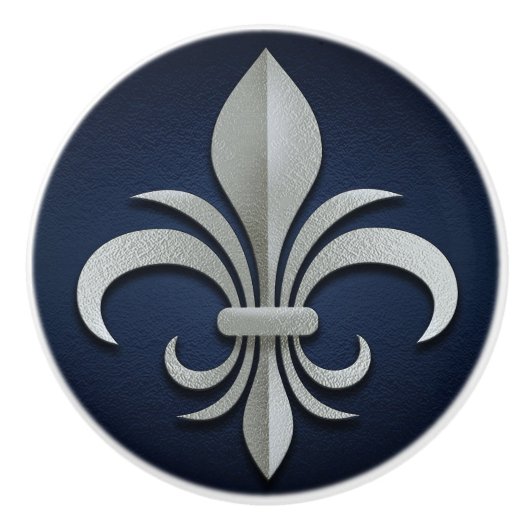 Fleur-de-Lis - Art Deco Keramische Knop (Voorkant)