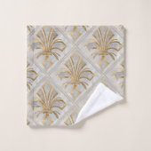 Fleur-de-lis Art Deco - parel en goud Bad Handdoek (Wasdoekje)