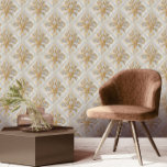 Fleur-de-lis Art Deco - parel en goud Behang<br><div class="desc">Fleur-de-lis Art Deco - parel en goud</div>