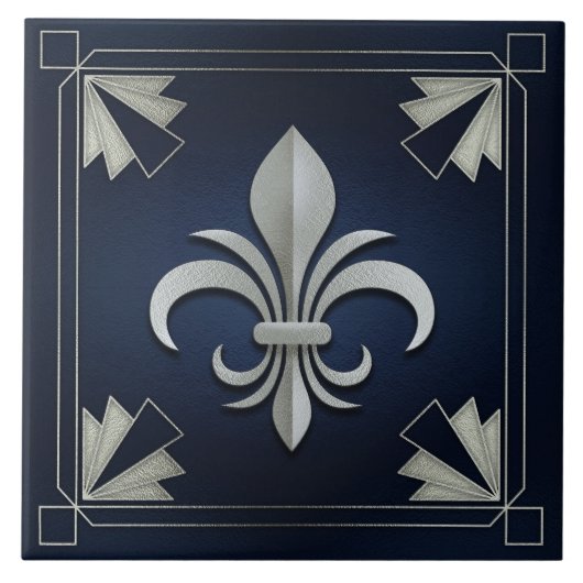 Fleur-de-Lis - Art Deco Tegeltje (Voorkant)