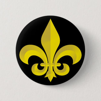 Fleur De Lis Art Gold Ronde Button 5,7 Cm