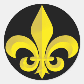 Fleur de Lis Art Gold Ronde Sticker
