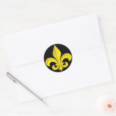 Fleur de Lis Art Gold Ronde Sticker (Envelop)