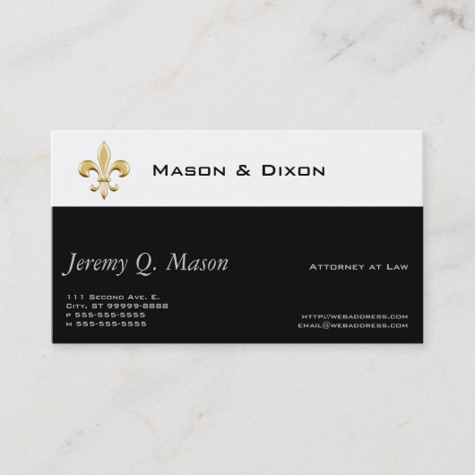 Fleur De Lis/Attorney Visitekaartje (Voorkant)