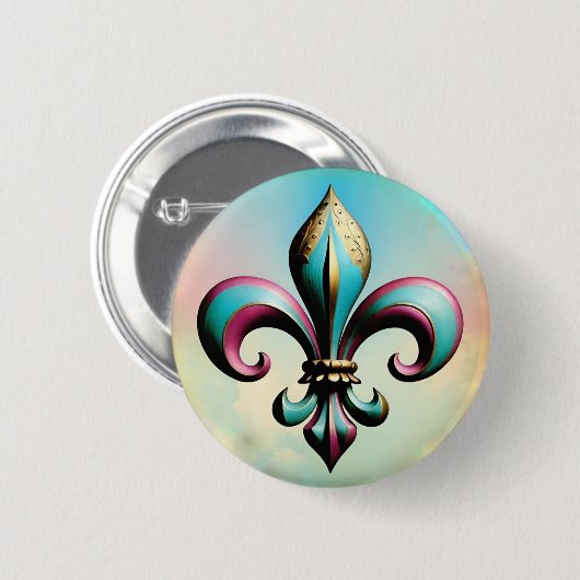 Fleur de lis Badge Button (Voorkant /achterkant)