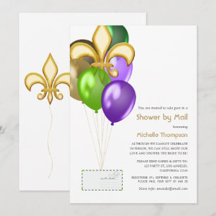 Fleur de Lis Ballon Baby of Bruidscadeau per Post Kaart
