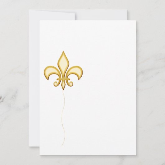 Fleur de Lis Balloon Baby of Vrijgezellenfeest per Kaart (Achterkant)