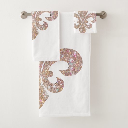Fleur De Lis Bathroom Sprakle Bad Handdoek (Insitu)