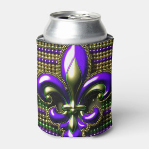 Fleur de lis Beaded Mardi Gras Blikjeskoeler