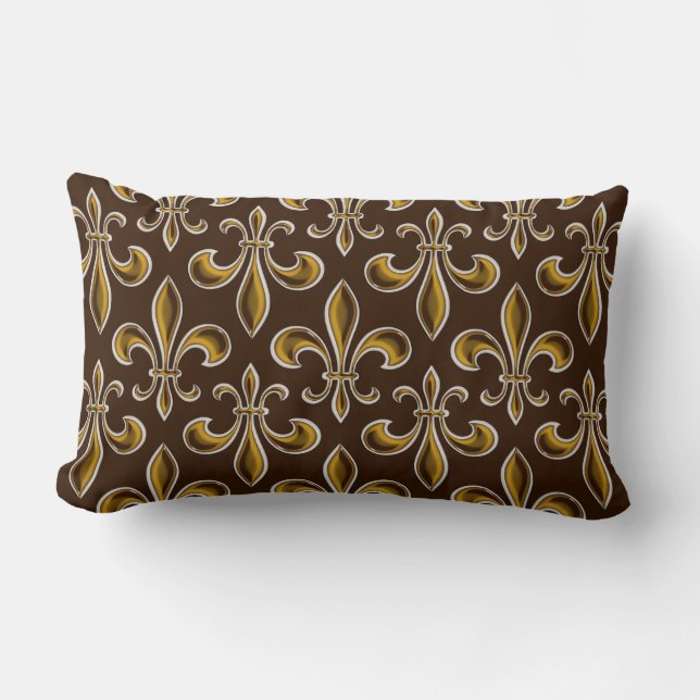 Fleur De Lis behang Lumbar Pillow Kussen (Voorkant)