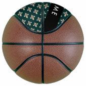 Fleur de Lis, Beige on Green, Royal, Your Name Basketbal (Rechts)