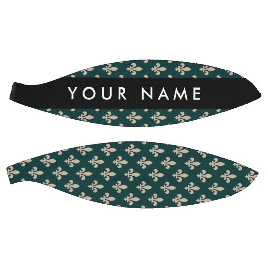 Fleur de Lis, Beige on Green, Royal, Your Name Basketbal (Panelen)