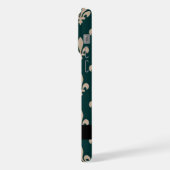 Fleur de Lis, Beige on Green, Royal, Your Name iPhone Hoesje (Linkerkant)