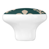 Fleur de Lis, Beige on Green, Royal, Your Name Keramische Knop (Zijkant)