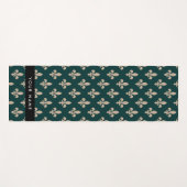 Fleur de Lis, Beige on Green, Royal, Your Name Yogamat (Voorkant (horizontaal))