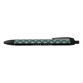 Fleur de Lis, Beige on Green, Royal, Your Name Zwarte Inkt Pen (Bovenkant)