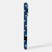 Fleur de Lis, Beige on Navy Blue, Royal, Your Name iPhone Hoesje (Rechterkant)