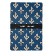 Fleur de Lis, Beige on Navy Blue, Royal, Your Name Mini Klembord (Achterkant)