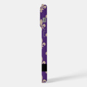 Fleur de Lis, Beige on Purple, Royal, Your Name iPhone Hoesje (Linkerkant)