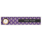 Fleur de Lis, Beige on Purple, Royal, Your Name Naambordje (Voorkant)