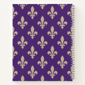 Fleur de Lis, Beige on Purple, Royal, Your Name Notitieboek (Achterkant)