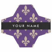 Fleur de Lis, Beige on Purple, Royal, Your Name Voetbal (Enkel)
