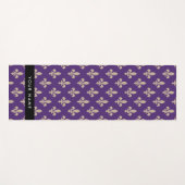 Fleur de Lis, Beige on Purple, Royal, Your Name Yogamat (Voorkant (horizontaal))