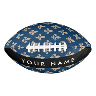 Fleur de Lis, Beige op Navyblauw, Koninklijk, Uw N American Football