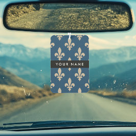 Fleur de Lis, Beige op Navyblauw, Koninklijk, Uw N Luchtverfrisser