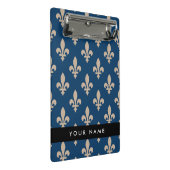 Fleur de Lis, Beige op Navyblauw, Koninklijk, Uw N Mini Klembord (Schuin)