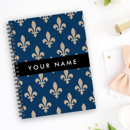 Fleur de Lis, Beige op Navyblauw, Koninklijk, Uw N Planner