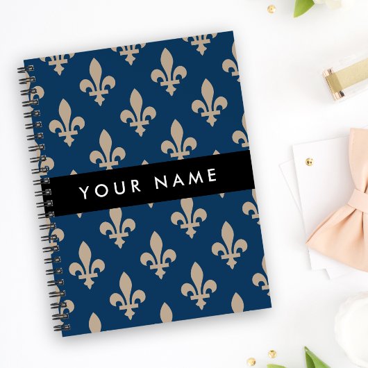 Fleur de Lis, Beige op Navyblauw, Koninklijk, Uw N Planner
