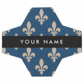 Fleur de Lis, Beige op Navyblauw, Koninklijk, Uw N Voetbal (Enkel)