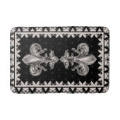 Fleur-de-lis - Black en Cream Badmat (Voorkant)