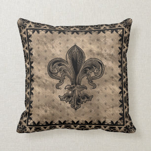 Fleur-de-lis - Black en Gold Kussen