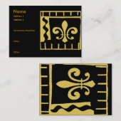 Fleur De Lis Black en Gold Tegels Visitekaartje (Voorkant / Achterkant)