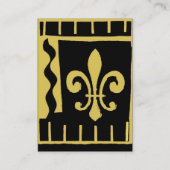 Fleur De Lis Black en Gold Tegels Visitekaartje (Achterkant)
