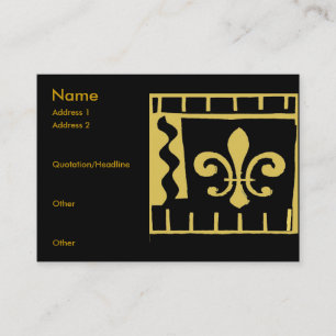 Fleur De Lis Black en Gold Tiles Visitekaartje