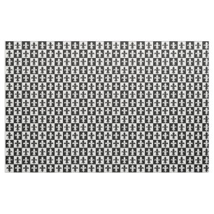 Fleur-de-lis Black en White Pattern Stof