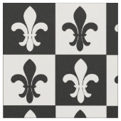 Fleur-de-lis Black en White Pattern Stof (Close Up)
