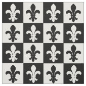 Fleur-de-lis Black en White Pattern Stof (Swatch)