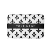 Fleur de Lis, Black on White, Black, Your Name Badmat (Voorkant)