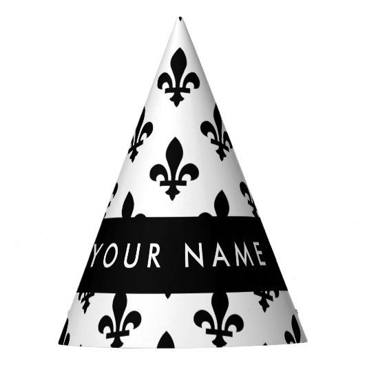 Fleur de Lis, Black on White, Black, Your Name Feesthoedjes (Voorkant)