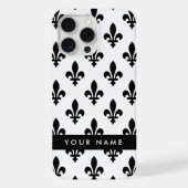 Fleur de Lis, Black on White, Black, Your Name iPhone Hoesje (Achterkant)