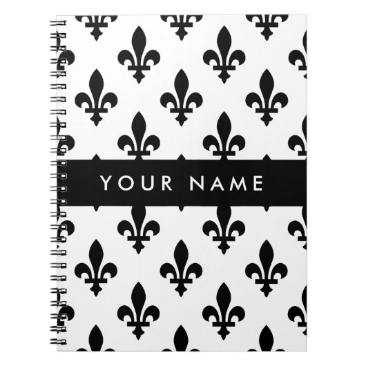 Fleur de Lis, Black on White, Black, Your Name Notitieboek (Voorkant)