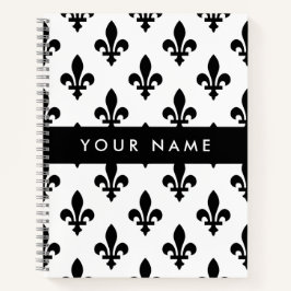 Fleur de Lis, Black on White, Black, Your Name Notitieboek