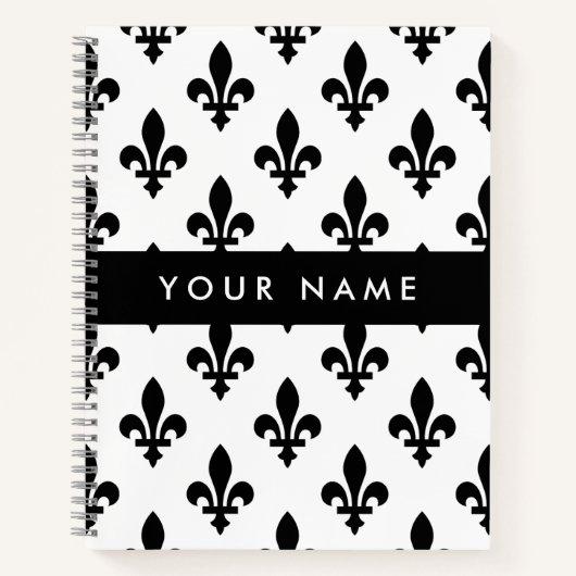 Fleur de Lis, Black on White, Black, Your Name Notitieboek (Voorkant)